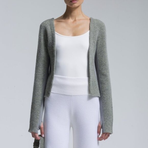 NFP Boiled Merino Wool Strap Convertible Cut Out Sweater Caged Back Snap Sweater - Picture 13 of 16